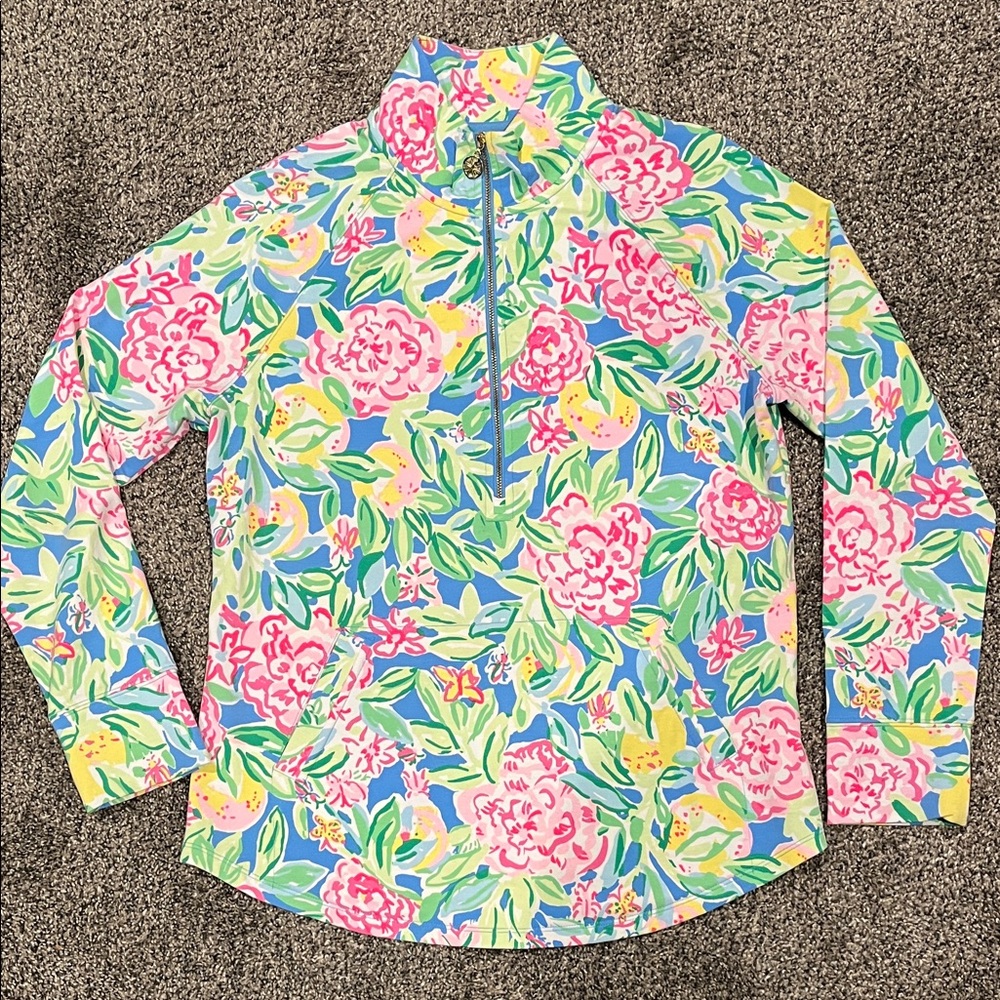 Lilly Pulitzer Floral Quarter-Zip Pullover